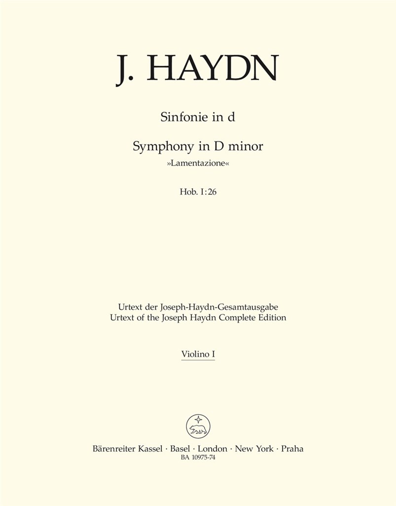 Symphony in D minor Hob. I:26 Lamentazione